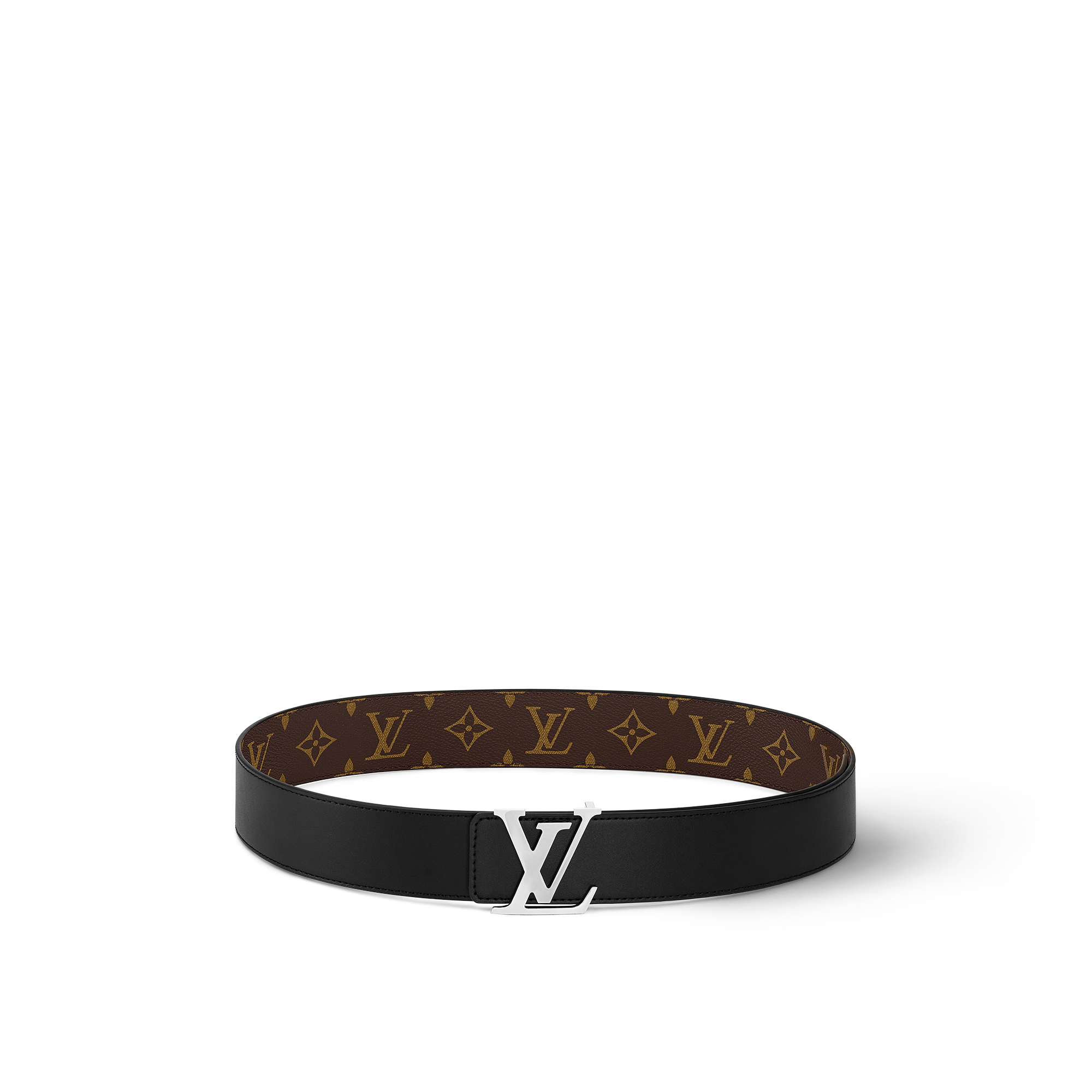 louis lv initiales vuitton reversible 40mm Macassar Monogram 40MM Reversible LV Initiales